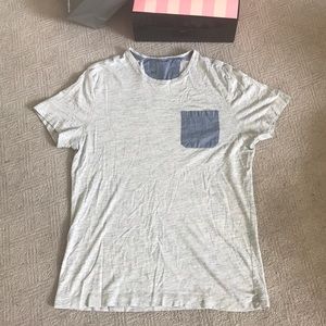 Banana Republic T-shirt, light blue and white